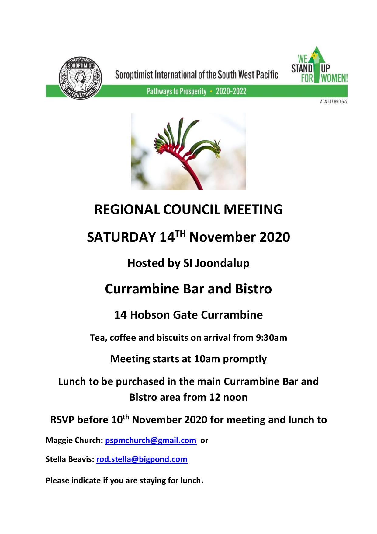 Flyer for Region Meeting November 14th