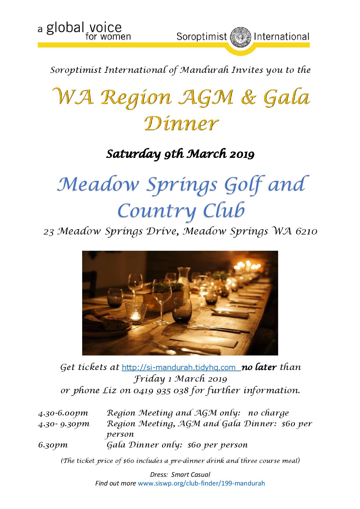 Region AGM Gala Dinner Flyer